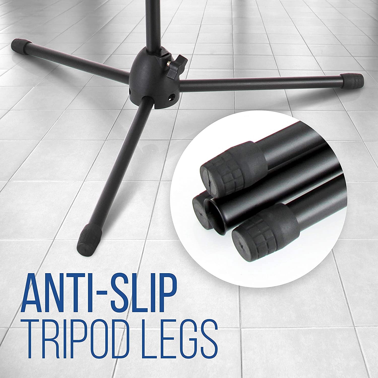 Tripod Microphone Stand Pair - Adjustable Height 27.5 to 52 Inch with Extendable  Arm and Carry Bag for Singers Musicians