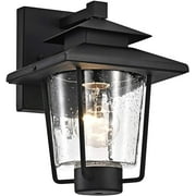 RADIANCE Goods Transitional 1 Light Textured Black Outdoor Wall Sconce 12" Height
