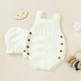 thumbnail image 5 of Generic Boys Knitted Tops for Baby Baby Knit Romper Cotton Sleeveless Boy Girl Sweater Clothes Baby Bodysuit with Cute Hat Cap Set, 5 of 8