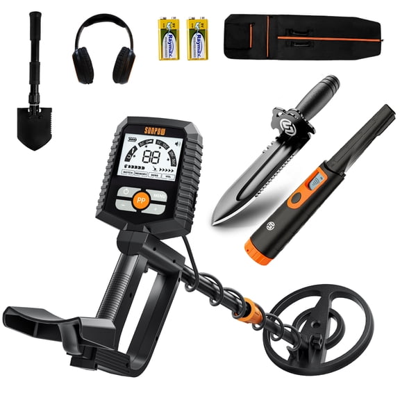 Metal Detector for All Ages: Waterproof Design for Gold Hunting, Reliable Anti-Interference Technology, Clear LCD Screen, Multiple Modes, IP68 Coiled Head