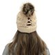 thumbnail image 4 of Gorro grueso de lana de punto cálido para mujer, gorro grueso con agujero para cola de caballo, gorro con botón, mezclas para soporte de máscaras, 4 of 8