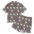 thumbnail image 4 of Tfken Boys Halloween Pajamas Outfit Set Skeleton Graphic Short Sleeve Shirts Elastic Waist Shorts Set Homewear Cute Sleepwear Loungewear Festival Children Trendy Pjs Clothes Size 8-9 Years, 4 of 4