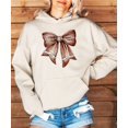 thumbnail image 6 of Football Coquette Bow Hoodie for Women & Teens Game Day Sweatshirt, Sand Hoodie, M, 6 of 8