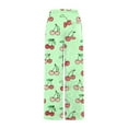 thumbnail image 6 of FRSASU Womens Fuzzy Pajama Pants – Soft Cherry Print Bottoms with Pockets, Cozy Fleece Lounge Sleepwear Pants Green, 6 of 7