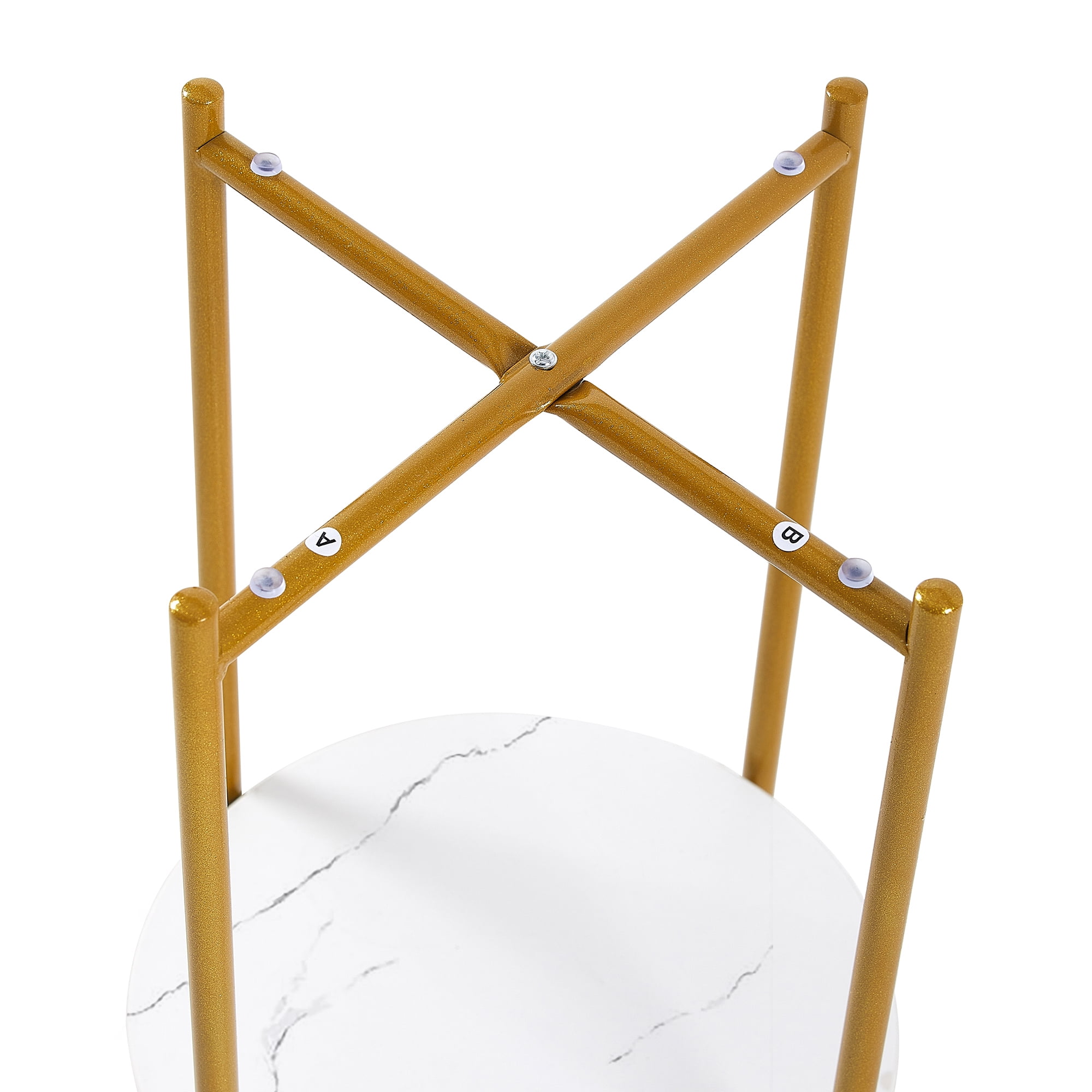 Yardi Yard 2-Tier Small Accent Table with with Faux Marble Tabletop, Round Metal Gold End Table for Sofa Side Yardi Yard 2-Tier Small Accent Table with with Faux Marble Tabletop, Round Metal Gold End Table for Sofa Side