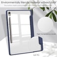 thumbnail image 3 of Allytechgroup Folio Case for Samsung Galaxy Tab S9 11 inch 2023 Released (Model Number: SM-X710/X716B/X718U), Slim Trifold Stand Cover with Pencil Holder Clear Back Shell Shockproof Cover, Darkblue, 3 of 8
