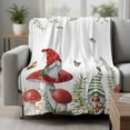 thumbnail image 2 of Gnomes Mushroom Blanket Soft Cozy Warm Throw Blanket for Couch, Plush Fuzzy Flannel Fleece Blankets for Sofa, Country Leaves Plants Butterfly Plants Bed Blankets Lightweight Gifts for Women, 40"x60", 2 of 9