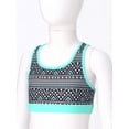 thumbnail image 5 of inlzdz Girls Rash Guard Vest Beachwear Tankini Crop Tank Top Summer Seaside Sports Swimshirts Geometric Black 16, 5 of 7