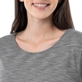 thumbnail image 3 of Fruit of the Loom Women's Long Sleeve Tee and Pant 2 Piece Sleep Set, Heather Grey, 4X, 3 of 6