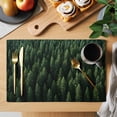 thumbnail image 2 of Summer Green Placemats Set&nbsp;of&nbsp;12 Pine Trees Forest Heat Insulation Washable Place Mats, Rustic Non-Slip Table Mats for Dining Table Party Kitchen Decor,13x19 Inch, 2 of 9