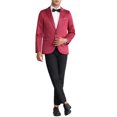 thumbnail image 2 of BLAZER PROM CHIC INSPIRADO para hombres, chaquetas deportivas de cuello pico de un solo botón para bodas de negocios, 2 of 6