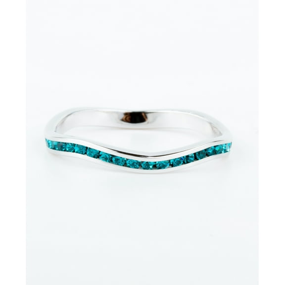 December Swarovski Crystal Stackable ring in Sterling Silver