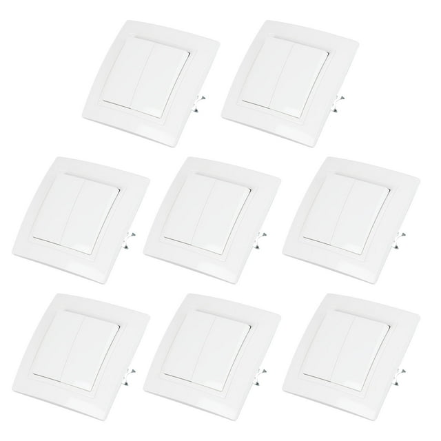Panel de interruptor de luz de pared de estilo europeo, 8 Uds., 10A, 250V, 2 entradas, 1 vía, para hogar, oficina, Hotel