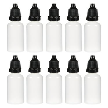 REGALWOVEN Plastic Dropper Bottle 0.68 oz Small Mouth Drop Bottles Empty Squeezable Eye Liquid Dropper Bottle Black 10Pcs
