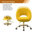 thumbnail image 3 of Velvet Home Office Chair Tina's Home Swivel Accent Chair Adult Makeup Chair Metal Leg Bedroom Yellow, 3 of 6