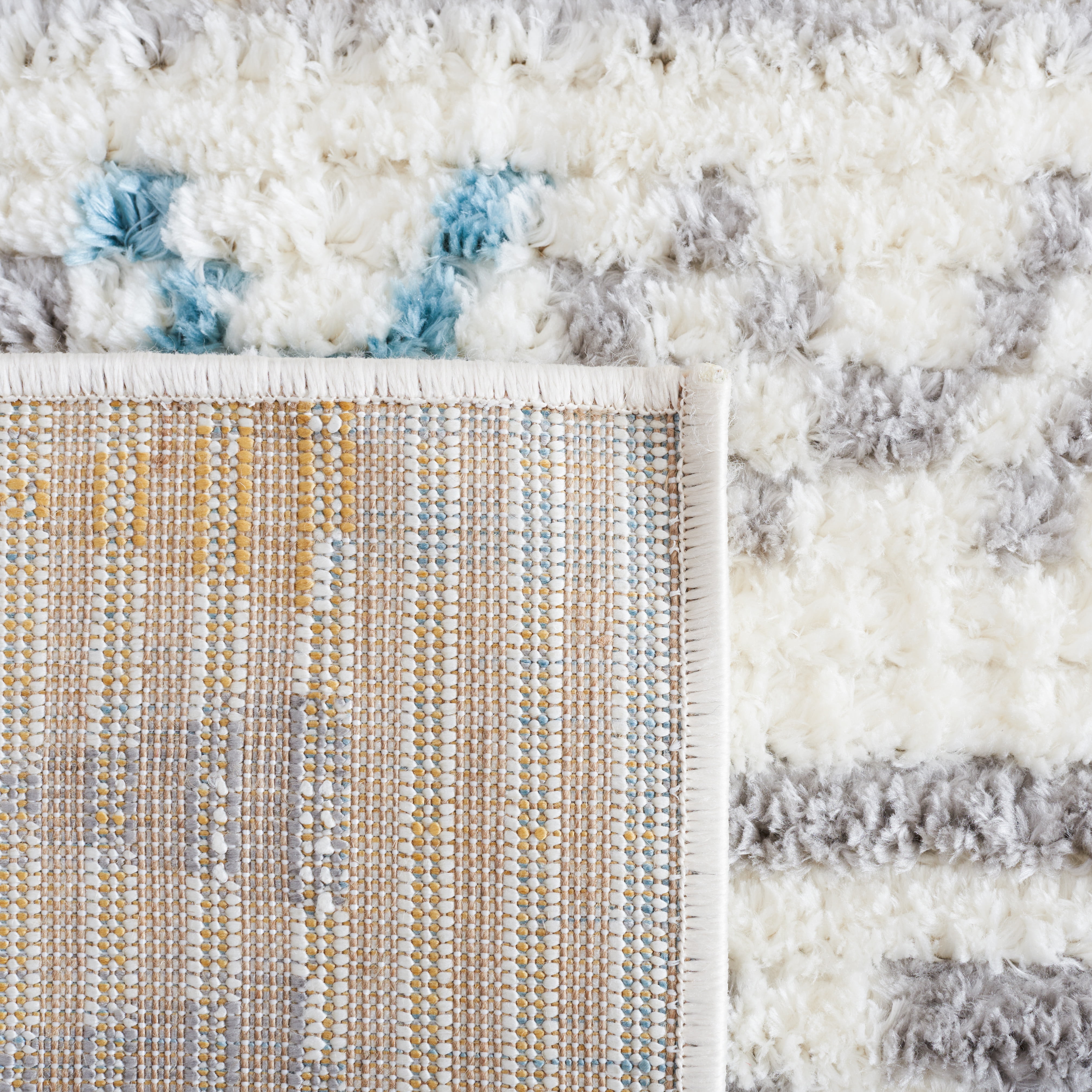 SAFAVIEH Marrakesh Gale Southwestern Polyester Area Rug, Ivory/Grey, 9' x 12'