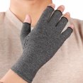 thumbnail image 2 of EeaseMX par de guantes para artritis, fisioterapia, medio dedo, guantes de presión para entrenamiento de rehabilitación (talla M), 2 of 8