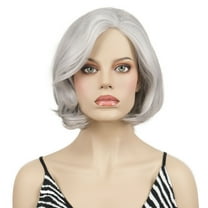 Lydell Mid-Length Gray Synthetic Wig for Adult Women