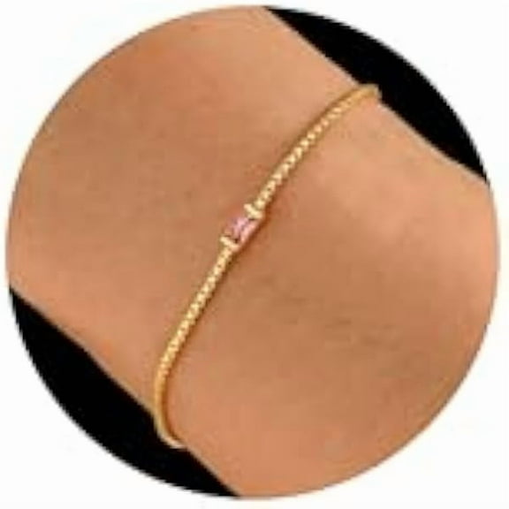 ZLC Birthstone Bracelets for Women Gold Dainty Link Bracelet Birthstone Jewelry Birthday Gifts for Her Mom Wife Girlfriend Anniversary Jewelry