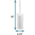 thumbnail image 2 of InterDesign Kent Plastic Toilet Bowl Brush Set, Classic Design Slim Compact Bowl Brush and Holder for Bathroom - Sturdy, Deep Cleaning, 4.25" x 4.25" x 16", White, 2 of 4
