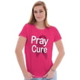 thumbnail image 2 of Pray For A Cure Pink Breast Cancer Womens Slim Fit Graphic Tee Brisco Brands S, 2 of 4