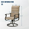 thumbnail image 4 of Techmilly Patio Swivel Chairs Set of 2, Outdoor Dining Chairs High Back, Padded All Weather Breathable Textilene Outside Furniture Chair , Grey White, 4 of 11