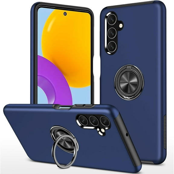 Galaxy A15 5G Case for Samsung A15 5G Case Military Grade Shockproof Built-in Ring Holder Kickstand Car Mount Heavy Duty Protective Case for Galaxy A15 5G Phone Case (Navy)