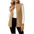 thumbnail image 6 of yillto Womens Sherpa Fleece Sleeveless Vest Jackets Lightweight Warm Fuzzy Open Front Fall Clothes Winter Coats, 6 of 7