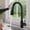 Black, variant on Brushed Nickel And Black Kitchen Sink Tap, Featuring a 360° Swivel And a Pull-Out Sprayer, Adjustable Angle, Single Hole, Single Handle Design, Modern Style