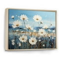 thumbnail image 2 of Designart "Mums landscape Pointillism Dot II" Floral Floater Framed Canvas Wall Art, 2 of 7