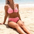 thumbnail image 3 of qucoqpe Bikini Sets for Women Two-piece Bathing Suit Summer Fashion Casual Solid Color Beach Swimsuit, 3 of 6