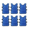 thumbnail image 1 of 6pcs Blue Football Vest Kids Breathable Pinnies Scrimmage Vest Football Training Waistcoat Clothes for Child, 1 of 3