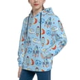 thumbnail image 2 of Balery Cartoon Rocket With Space Pattern Boys Hoodie, Youth Pullover Hooded Sweatshirt, Kangaroo Pocket Hoodie for Kids Girls -Small, 2 of 6
