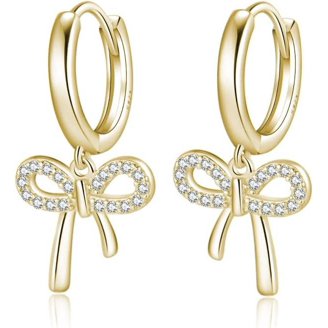Reffeer Sterling Silver Bow Stud Earrings For Women - 925 Silver, Hypoallergenic, Small Cute Bowknot Design
