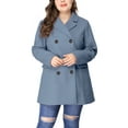 thumbnail image 1 of GRACE & GRANDEUR Manteau Caban pour Femme Grande Taille à Revers Cranté, Double Boutonnage, Mi-Long, 1 of 6