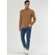 thumbnail image 4 of CamisePaHombres De Mangas Largas Cuello De Cisne Ajuste Delgado Casual Marrón Claro 60, 4 of 7