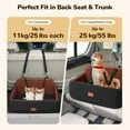 thumbnail image 5 of Large Dog Car Seat, DOMIPET Elevated Pet Car Seat for Dogs up to 55kg, Detachable & Washable Car Dog Bed with Storage Pockets, 5 of 7