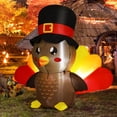 thumbnail image 3 of GOOSH Thanksgiving Inflatable 5 FT Tall Blow Up Turkey Baby Wearing Hat with Colorful Tail Feathers, Turkey Blow Up Inflatable with Lights, Inflatable Thanksgiving Decorations Clearance for Holiday, 3 of 7