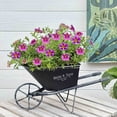 thumbnail image 1 of Jardinière Chariot à Main à Roue en Fer Forgé, Déco de Jardin Rustique Vintage Gaqring pour Usage Extérieur, Contenant en Fer Robuste et Résistant aux Intempéries pour Balcon, Terrasse, Patio, Noir, 1 of 6