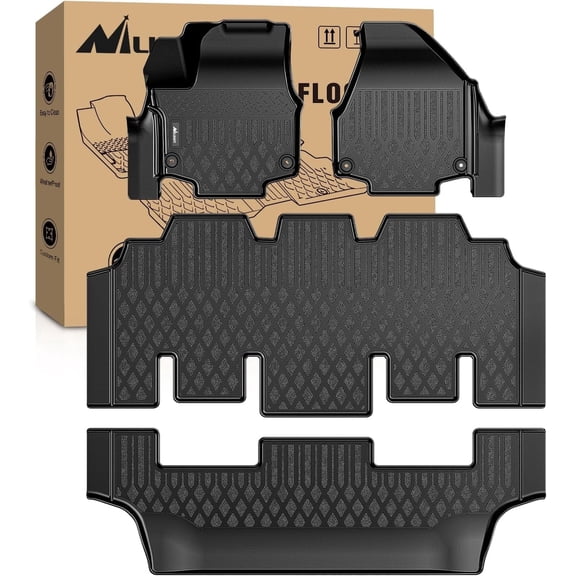 Nilight TPE Floor Mats for Chrysler Pacifica 2017 2018 2019 2020 2021 2022 2023 2024 2025 (Not Hybrid) All Weather Custom Fit Heavy Duty Floor Liners