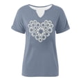 thumbnail image 5 of T Shirts for Women Summer Short Sleeve V Neck Casual Wildflower Graphic Tee Shirt Boho Tops, 5 of 5
