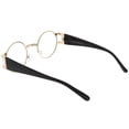 thumbnail image 4 of Steampunk Round Glasses Clear Lens 49mm Chunky Arms UV Metal Detail, 4 of 4