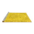 thumbnail image 2 of Ahgly Company Machine Washable Indoor Square Abstract Yellow Modern Area Rugs, 5' Square, 2 of 4