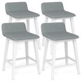 thumbnail image 1 of Gymax 2PCS 24'' Upholstered Barstools w/ Low Back Footrest Wood Legs for Kitchen Island, 1 of 10