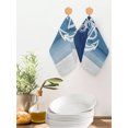 thumbnail image 2 of Nautical Anchor Navy Blue Kitchen Dish Towels for Drying Dishes Set of 3, Coastal Ocean Ombre Striped Waffle Weave Microfiber Hand Tea Bathroom Towels Quick Dry & Absorbent Towel 12x12, 2 of 7