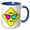 Blue/White, variant on 3drose, Nerd Zone Nerds Ahead Cmyk Geek Cartoon, 11oz Two-tone Blue Mug