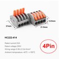 thumbnail image 3 of Mini conector de Cable de cableado rápido, bloque de terminales de inicio Push-in, divisor compacto Universal HC222-412/413/414/415/418, 5/10/20/100 Uds., 3 of 5