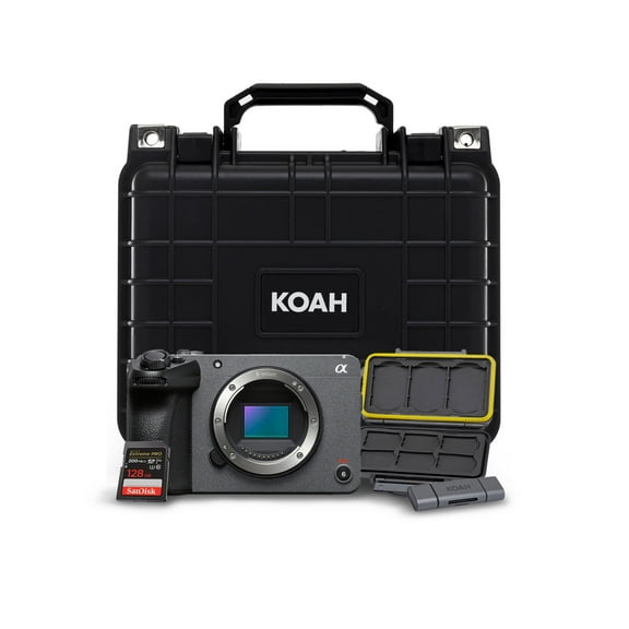 Sony Cinema Line FX30 Super 35 Camera (Body Only) with Weatherproof Hard Case, 128GB SD Card, and Card Reader and Storage Case bundle (5 Items)