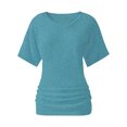thumbnail image 2 of Womens Casual V Neck T Shirts Short Sleeve Loose Fit Summer Flowy Tops Tees, 2 of 5