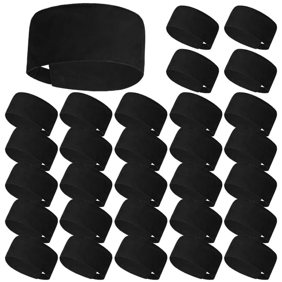 Jeere 30 Pcs Chapeau de Chef Unisexe Ajustable Bonnets de Cuisine Bonnet de Sushi Respirant en Maille pour Hommes Femmes Adultes (Noir)